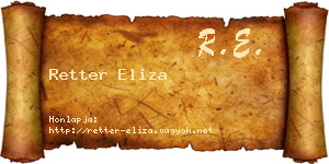 Retter Eliza névjegykártya